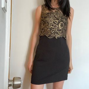 A-Line Dress with Gold Details